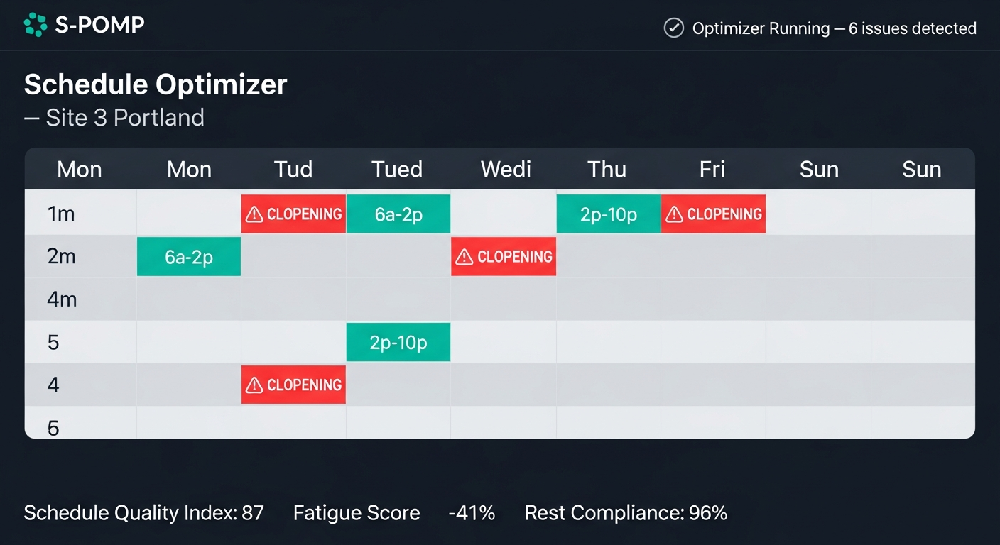 Schedule Optimizer · S-POMP